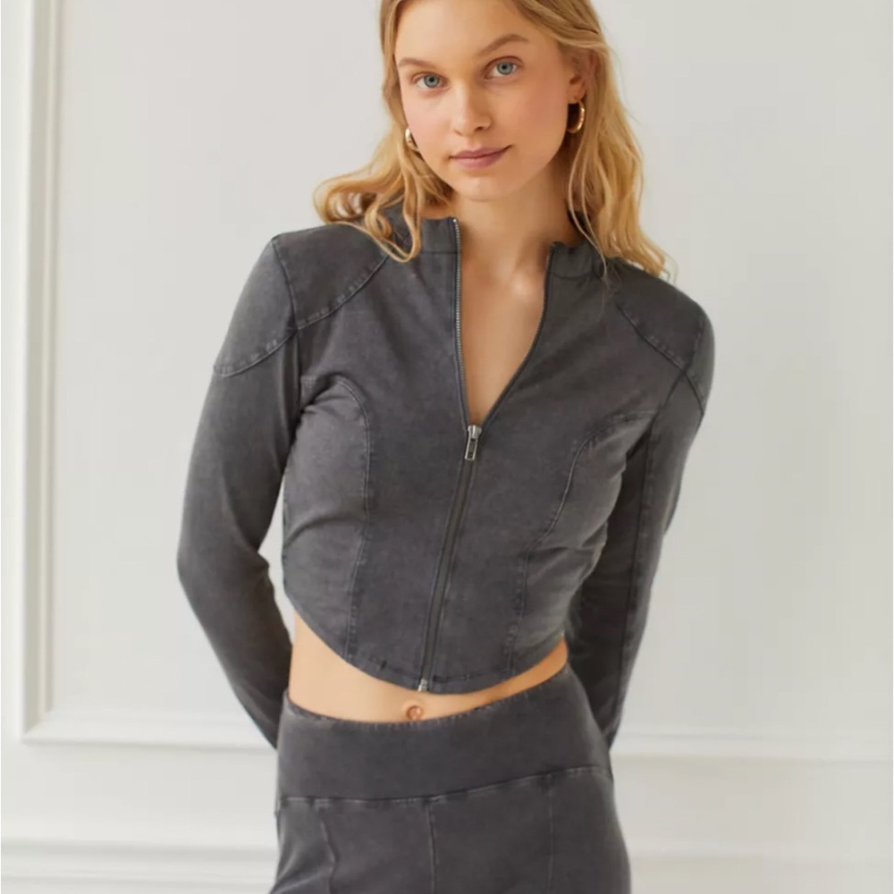 Out From Under Amari Fitted Zip-up Top